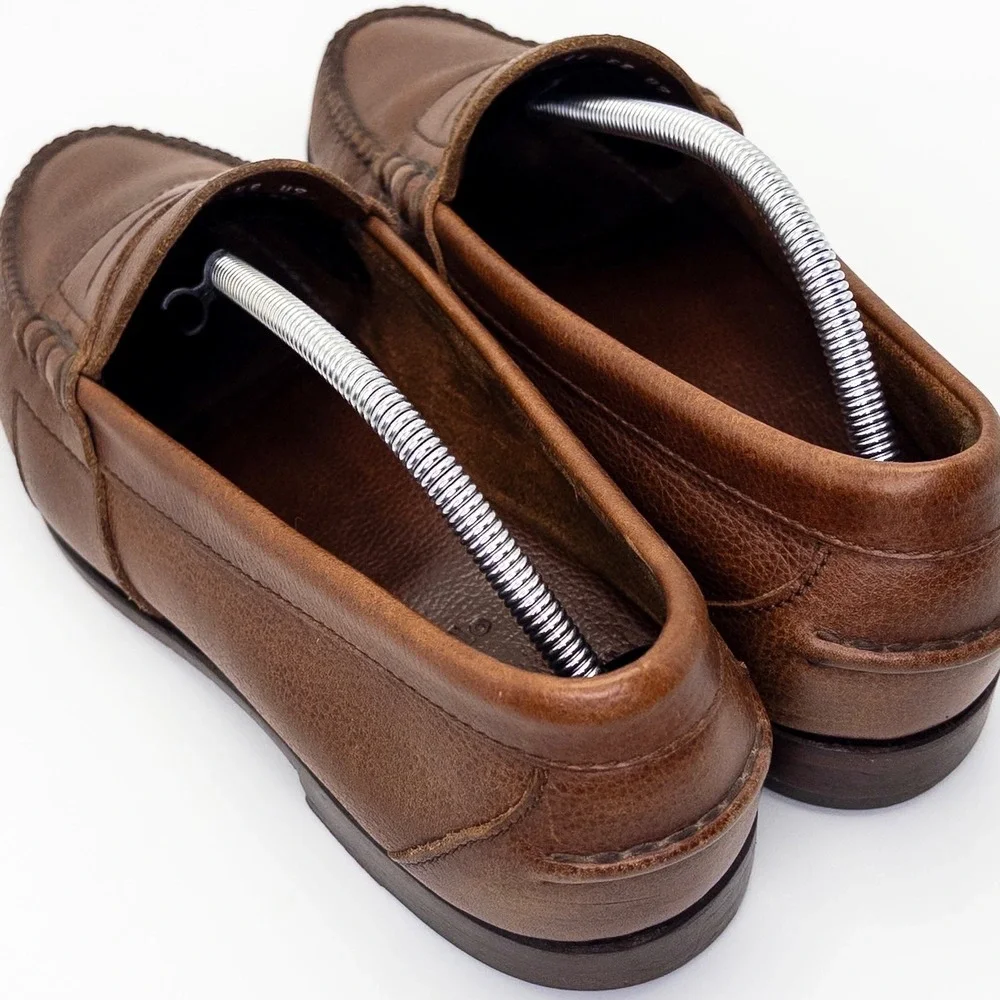 Polo Ralph Lauren Men's 11 EE Leather Penny Loafers Brown Made in Mexico Wide